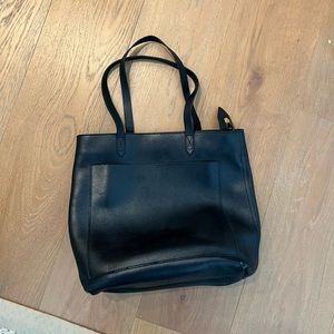 Madewell Medium Transport Tote in Black Leather